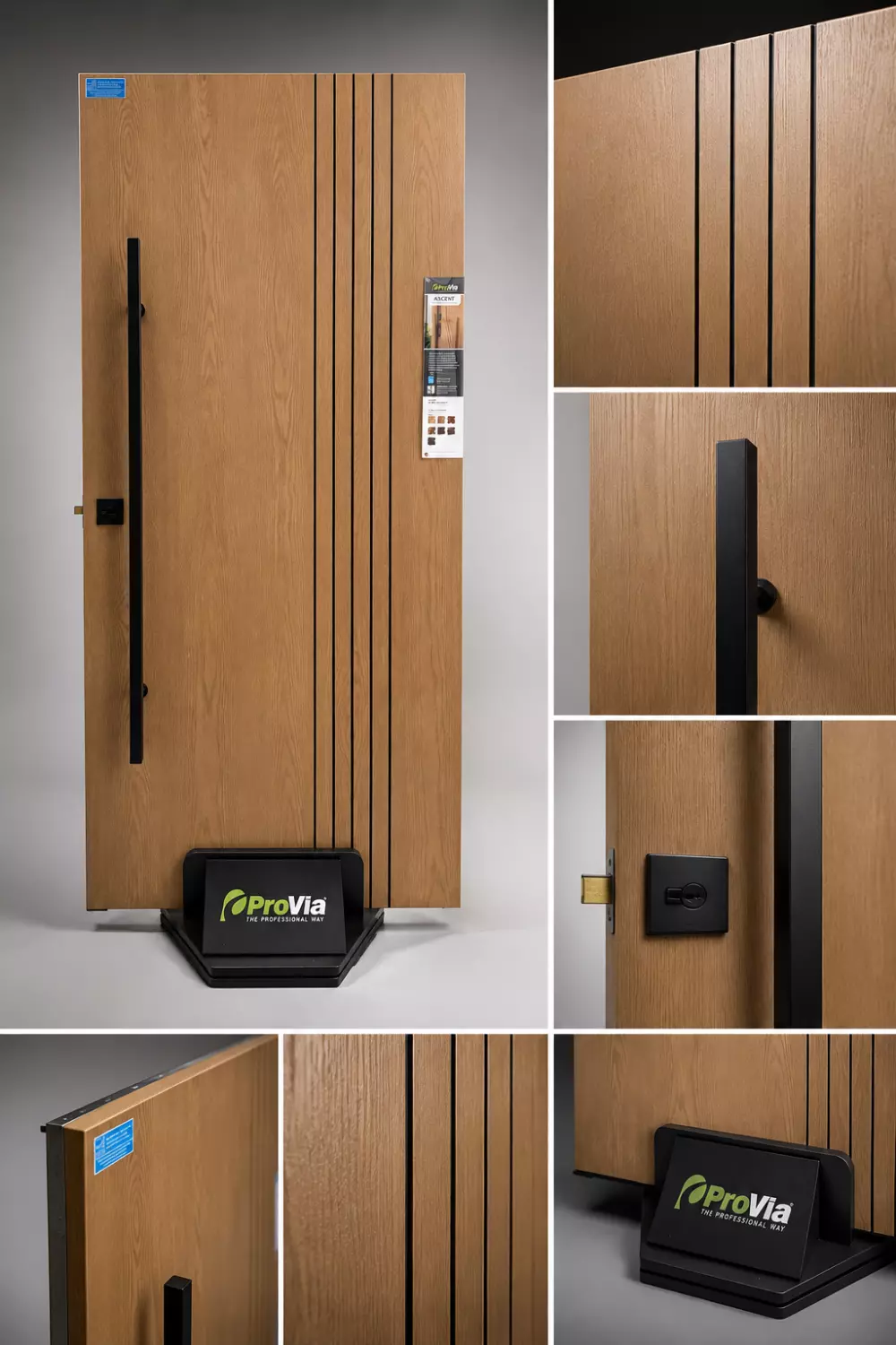 ProVia Ascent Fiberglass Entry Door in Showroom