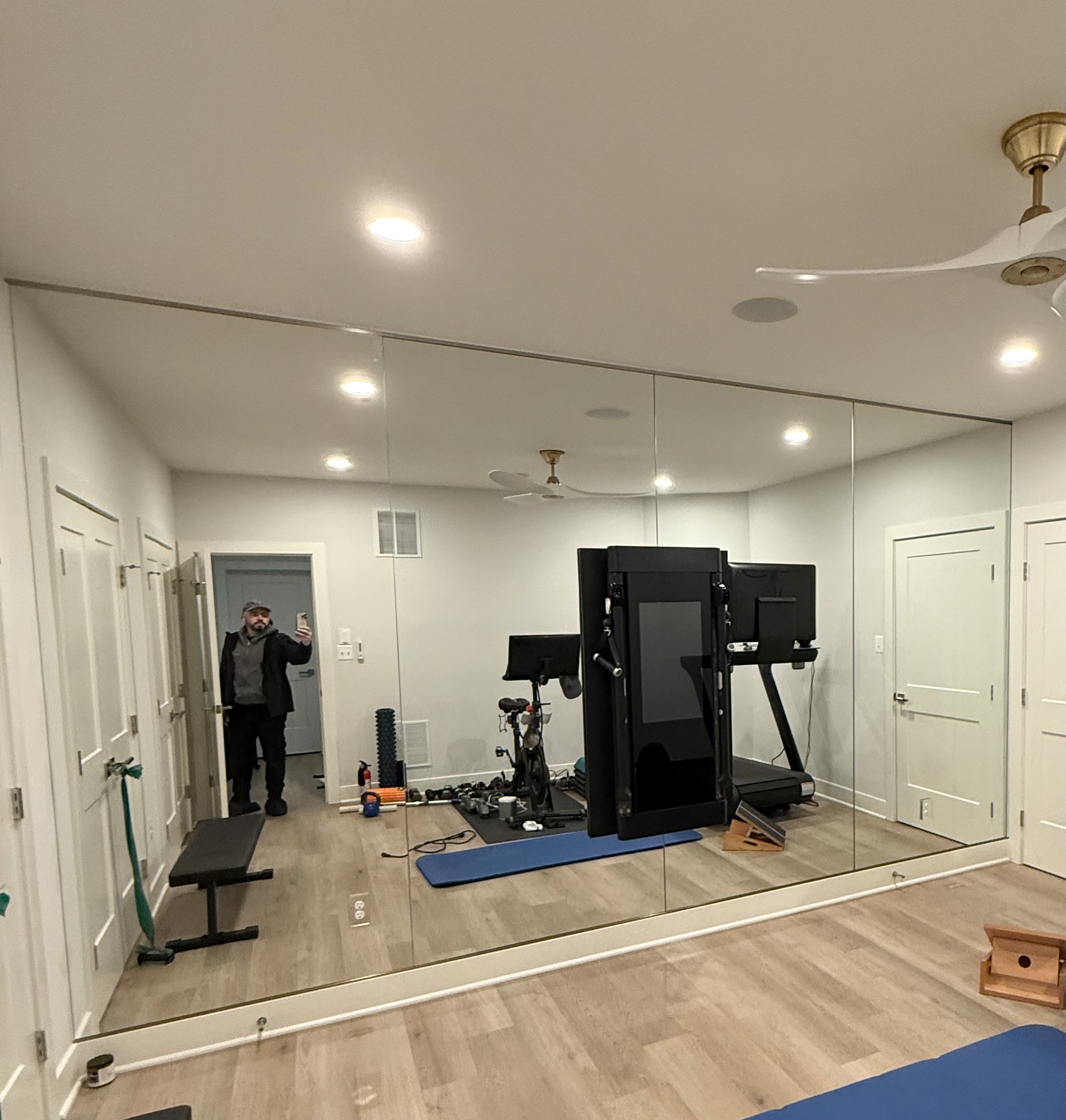 Mirror Installation for Home Gym project main photo.
